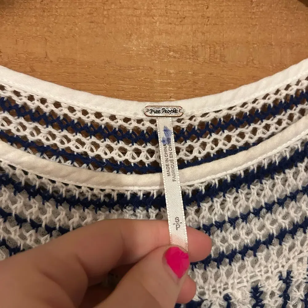 Free People Soul Mate Knit Crochet Top Size Small